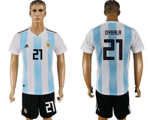 Argentina #21 Dybala Home Soccer Country Jersey - Click Image to Close